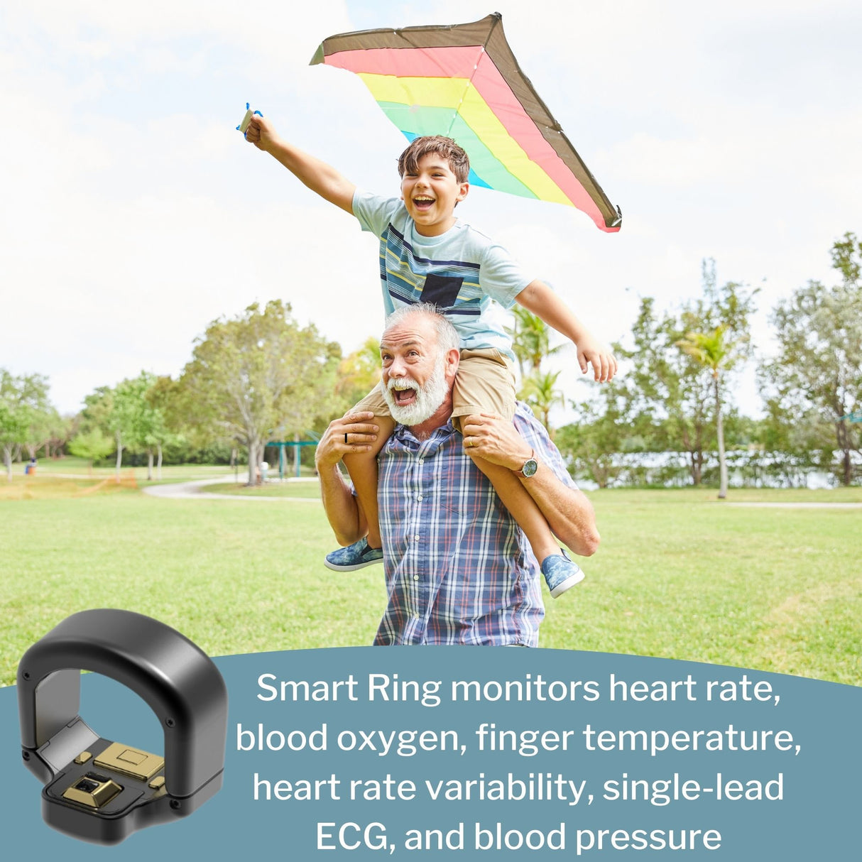 Wellness Monitor Ring Prevention® circul+™ Monitoring Blood Pressure, Oximetry, Heart Rate, Temperature Battery Operated - BeHope