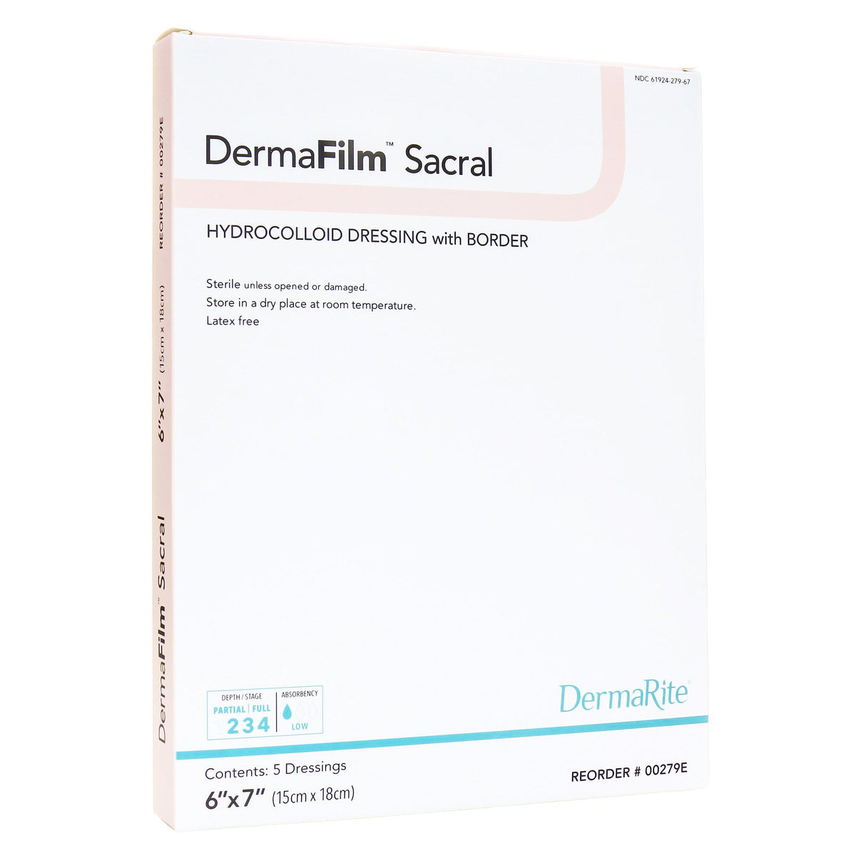 Hydrocolloid Dressing DermaFilm® Film Backing 6 X 7 Inch Sacral Hydrocolloid / Film - BeHope