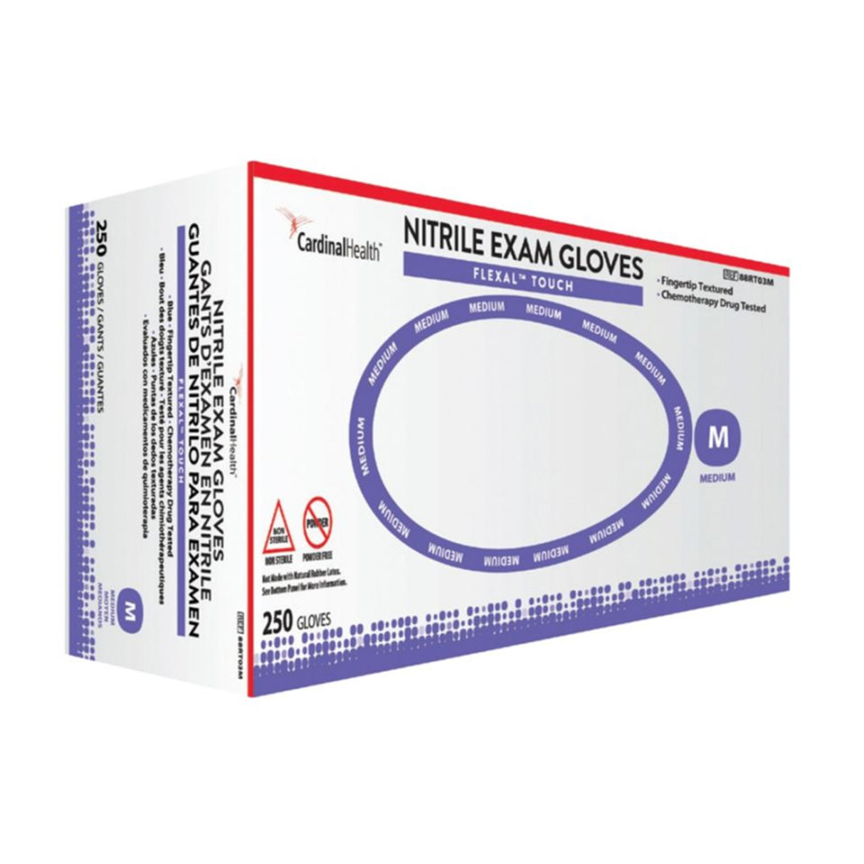 Exam Glove FLEXAL™ Touch Large NonSterile Nitrile Standard Cuff Length Textured Fingertips Blue Chemo Tested - BeHope