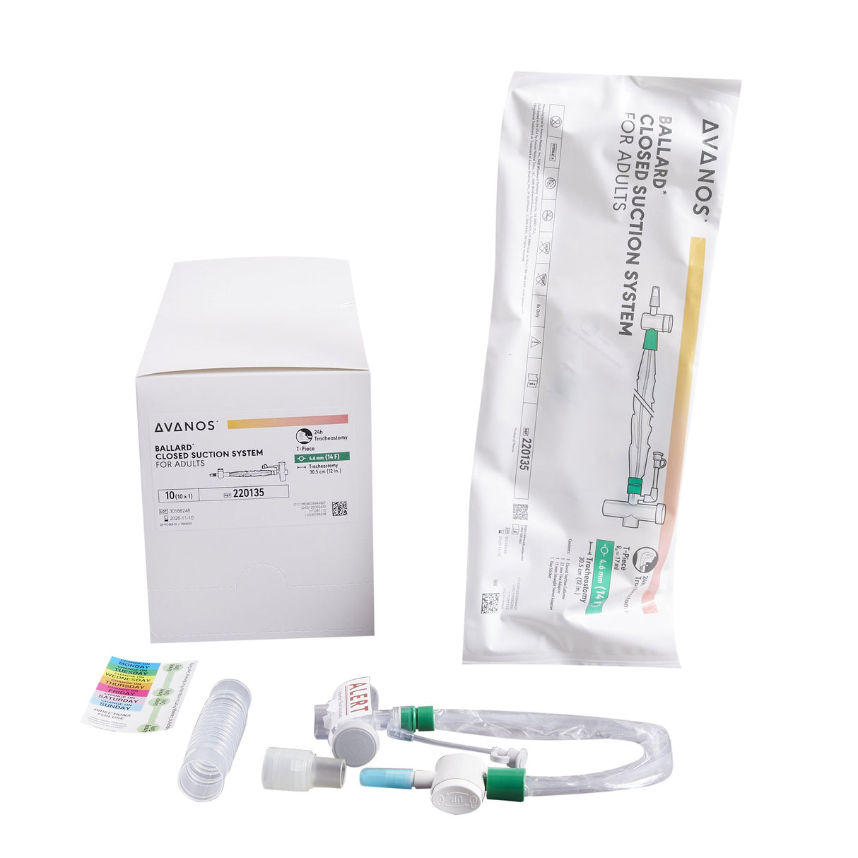 Closed Suction Catheter Ballard® Tracheostomy Type Closed Style Thumb Valve Vent 14 Fr. Sterile - BeHope