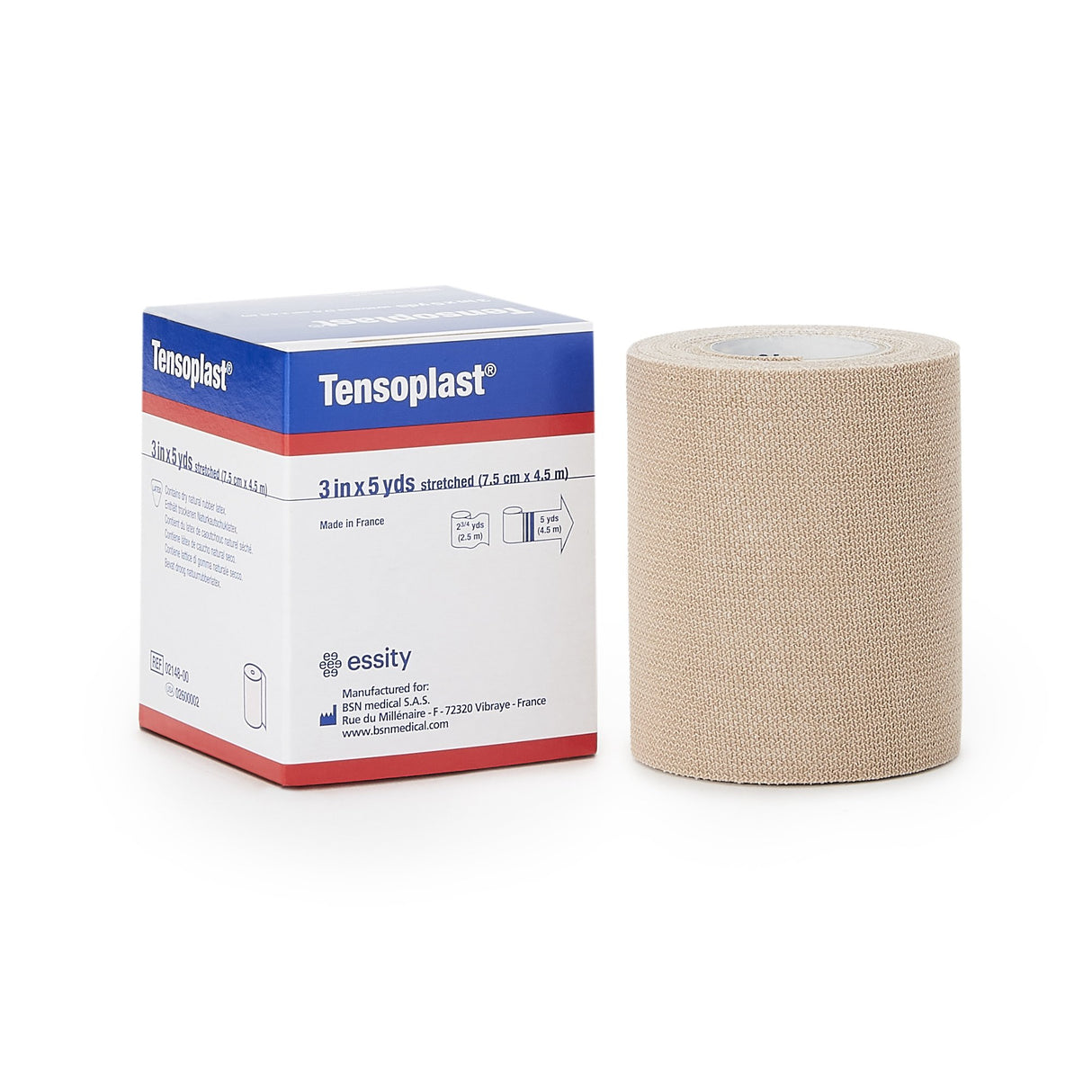 Elastic Adhesive Bandage Tensoplast® 3 Inch X 5 Yard No Closure Tan NonSterile Medium Compression - BeHope