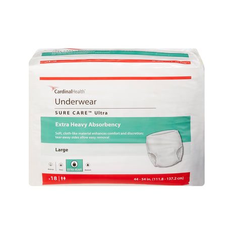 Unisex Adult Absorbent Underwear Sure Care Ultra Pull On with Tear Away Seams Large Disposable Heavy Absorbency - BeHope