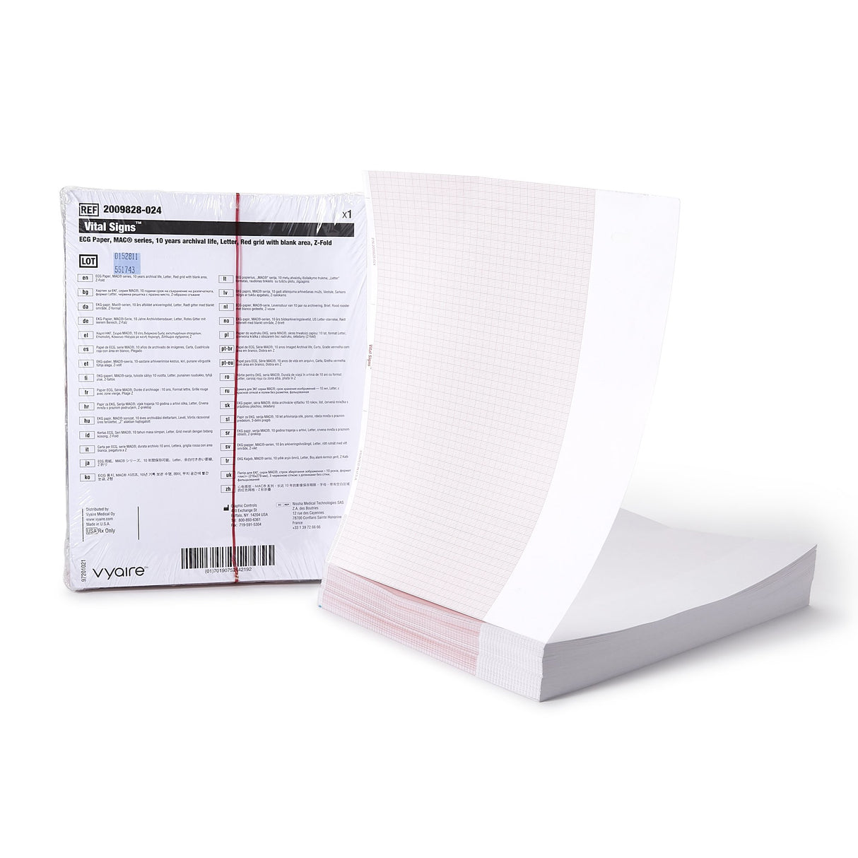 Recording Chart Paper GE Z-Fold Red Grid - BeHope