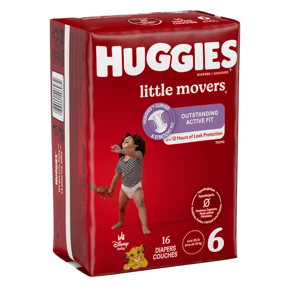 Unisex Baby Diaper Huggies® Little Movers Size 6 Disposable Moderate Absorbency - BeHope