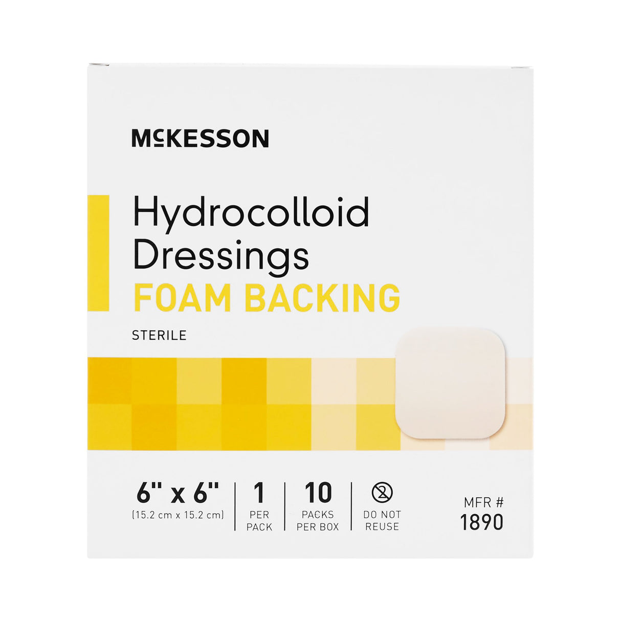 Hydrocolloid Dressing McKesson Foam Backing 6 X 6 Inch Square Hydrocolloid / Foam - BeHope