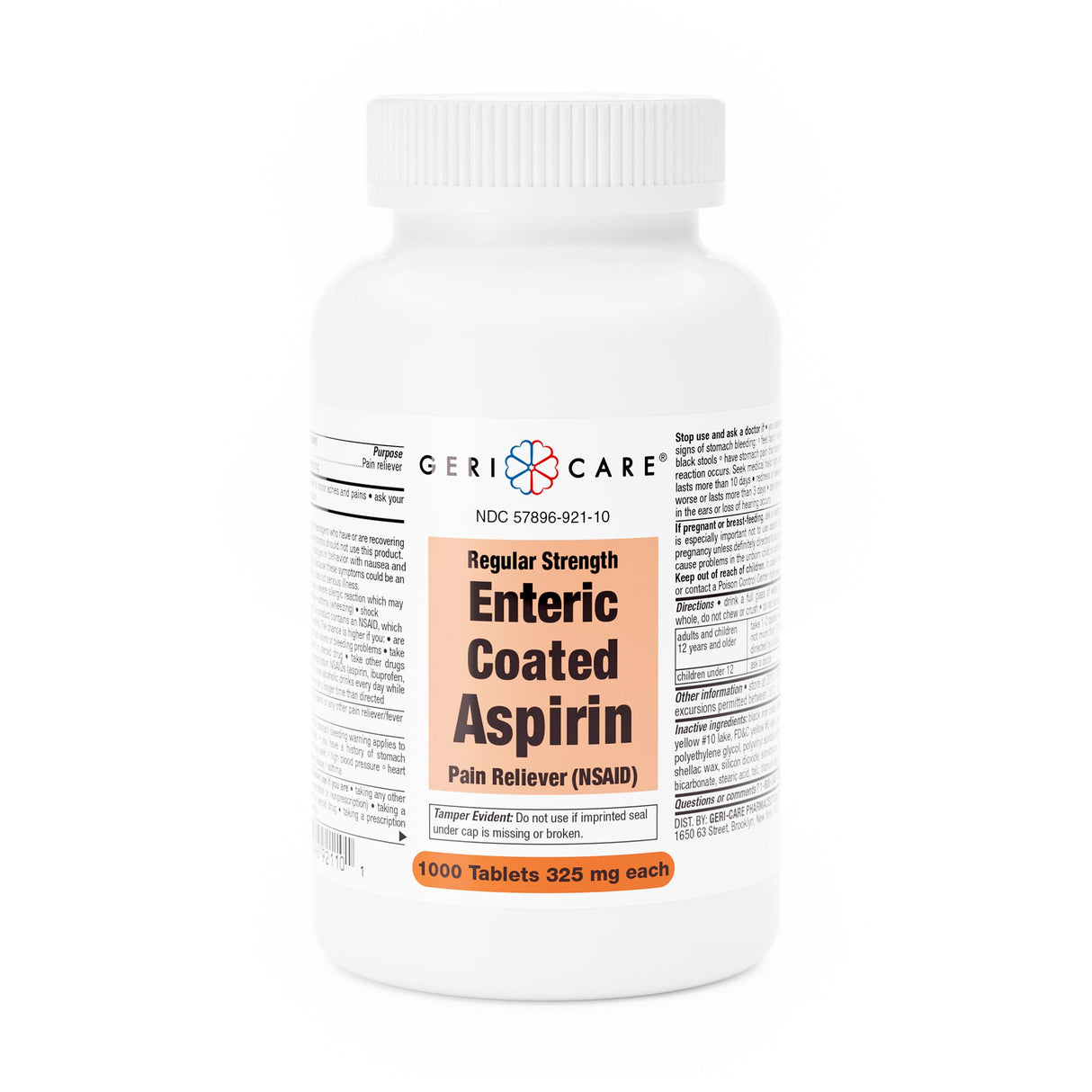 Pain Relief Geri-Care® 325 mg Strength Aspirin Tablet 1,000 per Bottle - BeHope