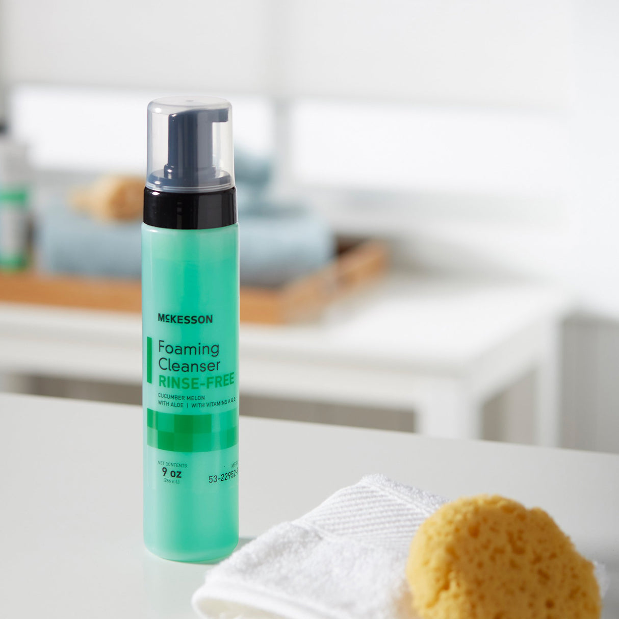 Rinse-Free Body Wash McKesson Foaming 9 oz. Pump Bottle Cucumber Melon Scent - BeHope