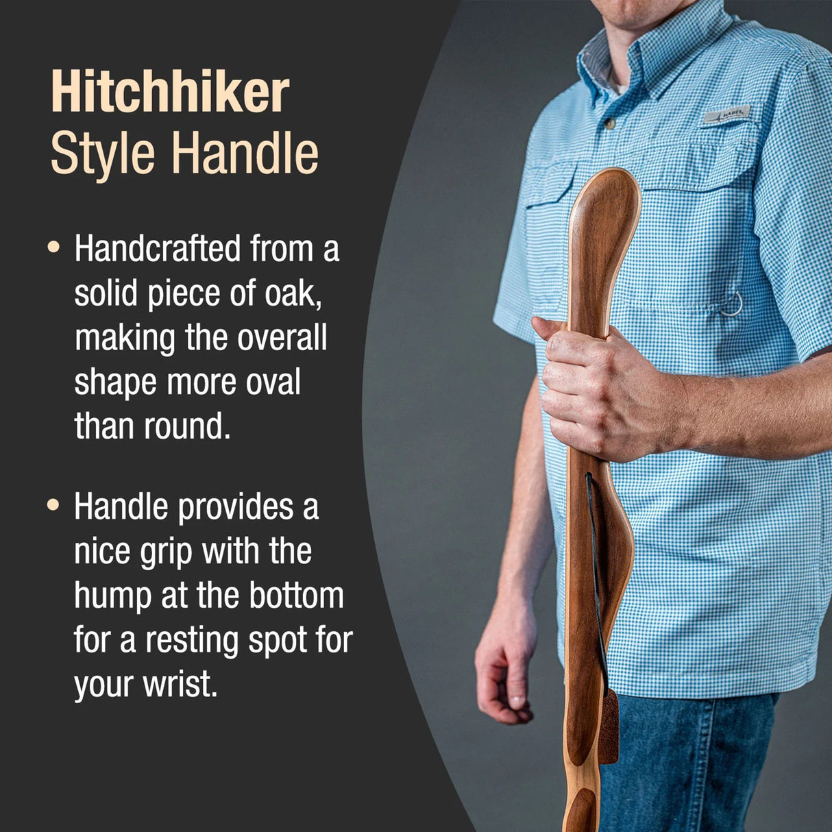 Walking Stick Brazos™ Twisted HitchHiker Wood 58 Inch Height Red Oak - BeHope