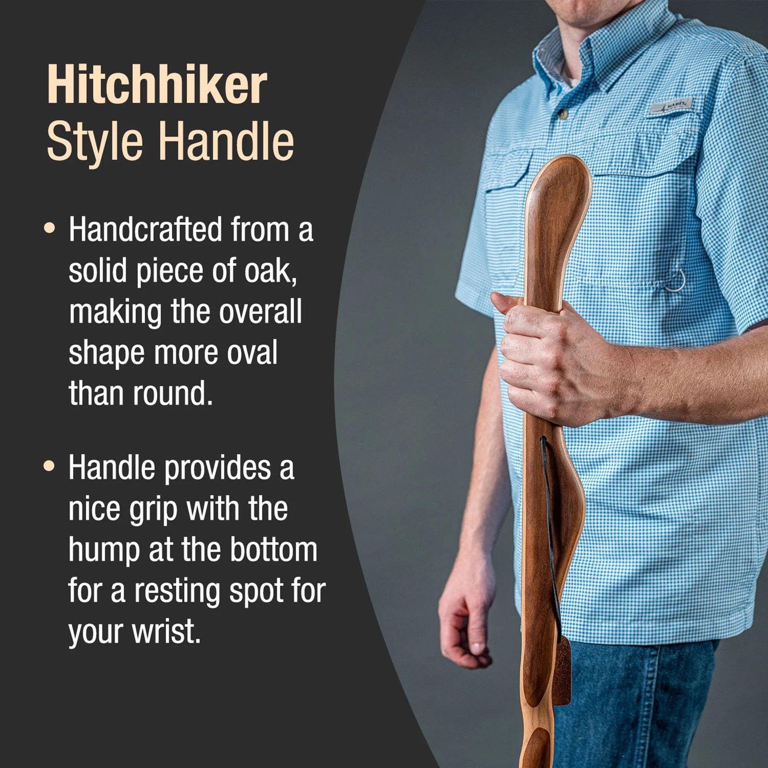 Walking Stick Brazos™ Twisted HitchHiker Wood 58 Inch Height Red Oak - BeHope