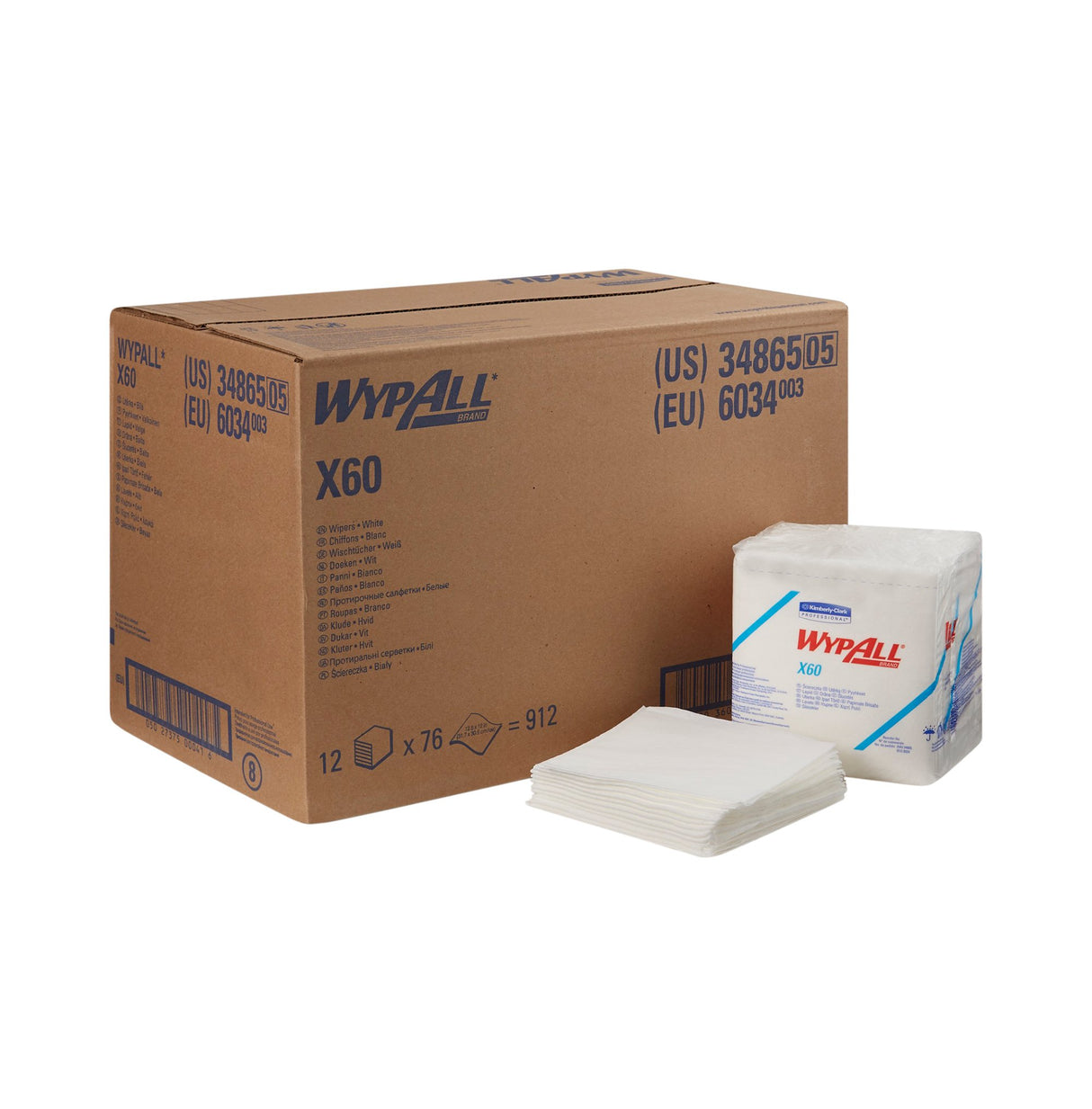 Multipurpose Task Wipe WypAll® GeneralClean™ X60 Light Duty 76 Count Poly Pack 12 X 12-1/2 Inch NonSterile Disposable - BeHope