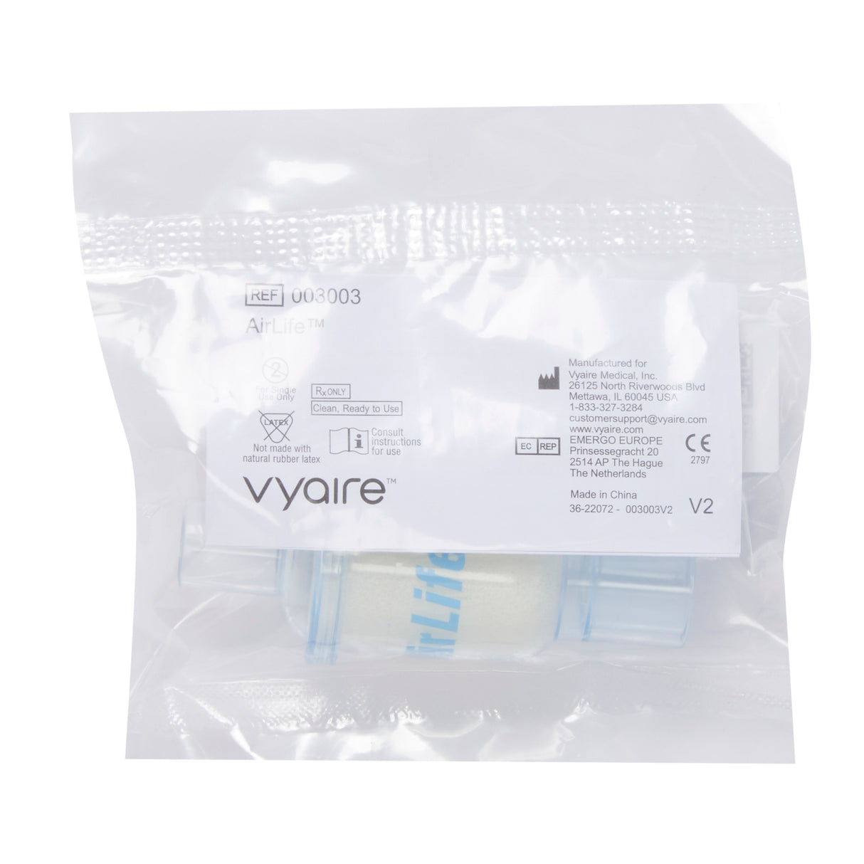 Heat and Moisture Exchanger AirLife® 35 mg H₂O/L @ VT 500 mL 1 cm H₂O @ 30 LPM - BeHope