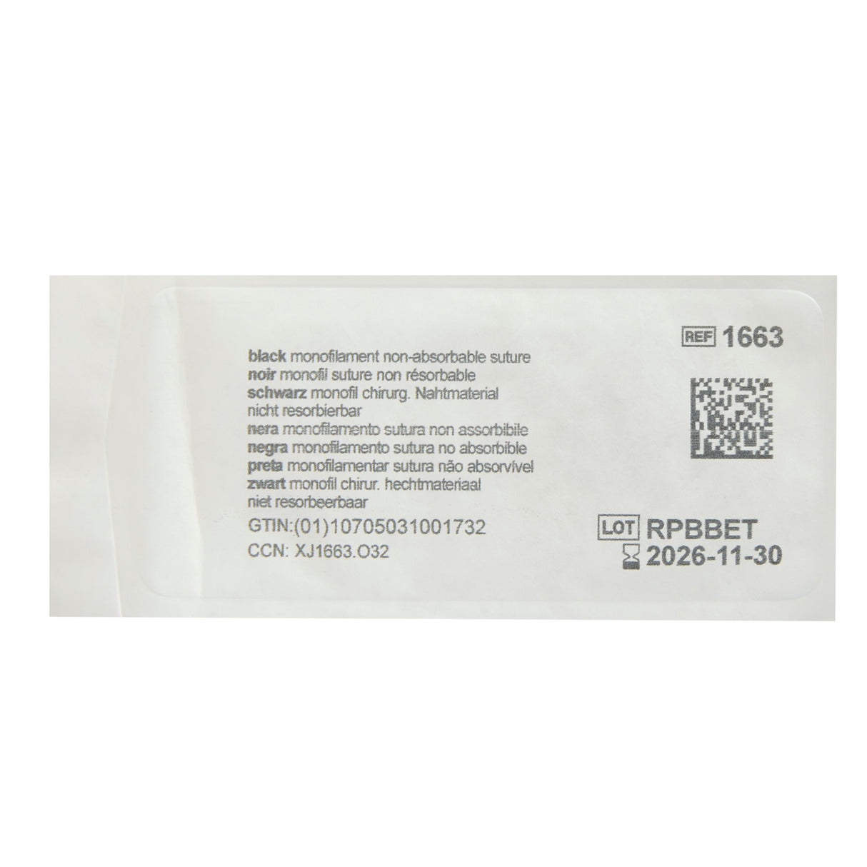 Nonabsorbable Suture with Needle Ethilon™ Nylon PS-1 3/8 Circle Reverse Cutting Needle Size 3-0 Monofilament - BeHope