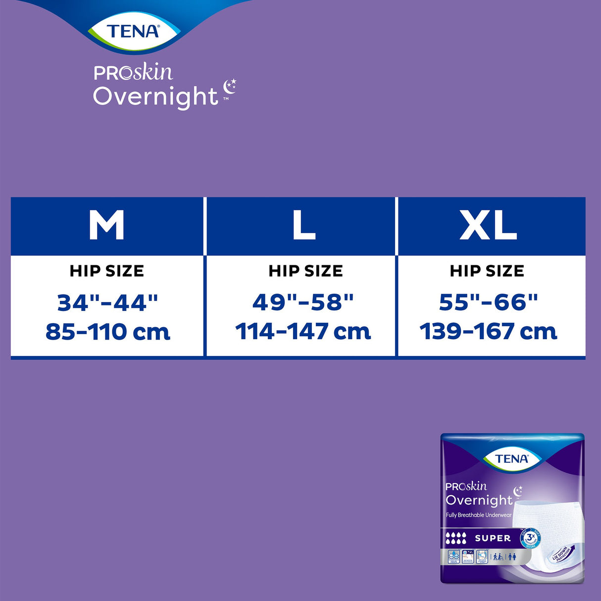Unisex Adult Absorbent Underwear TENA ProSkin Overnight™ Super Pull On with Tear Away Seams Medium Disposable Heavy Absorbency - BeHope