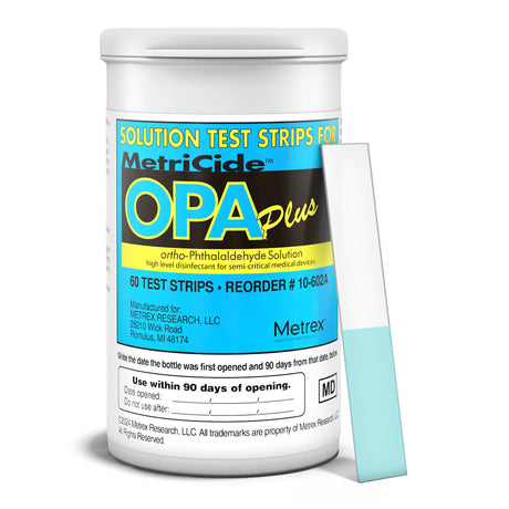 OPA Concentration Indicator MetriCide™ OPA Plus 60 Test Strips Single Use - BeHope