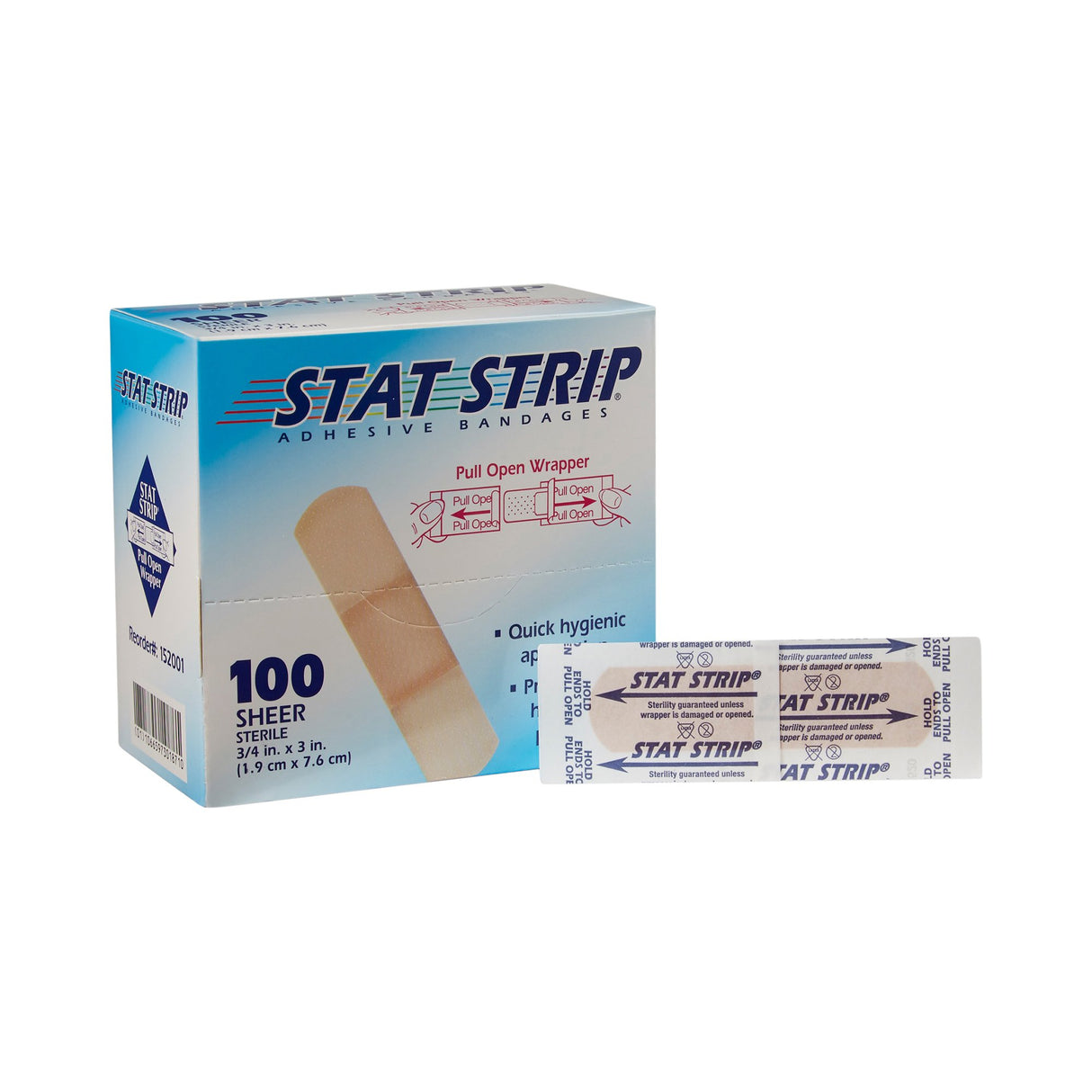 Adhesive Strip Stat Strip® Plastic Tan 3/4 X 3 Inch Sterile - BeHope