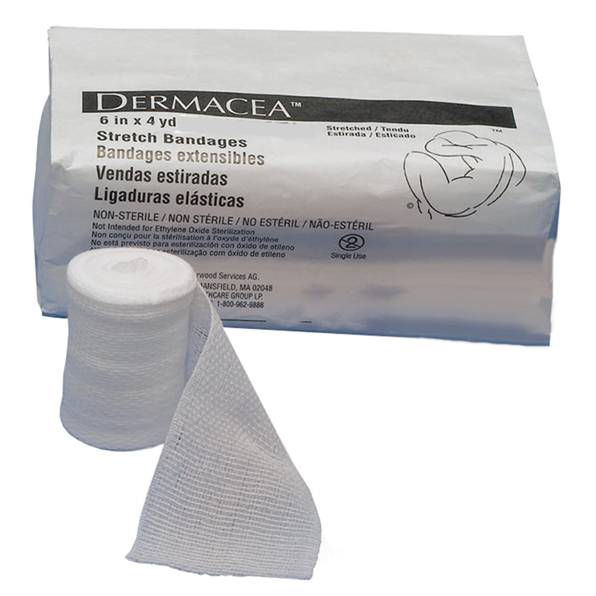 Conforming Bandage Dermacea™ 6 Inch X 4 Yard 1-Ply Sterile 1 per Pack - BeHope