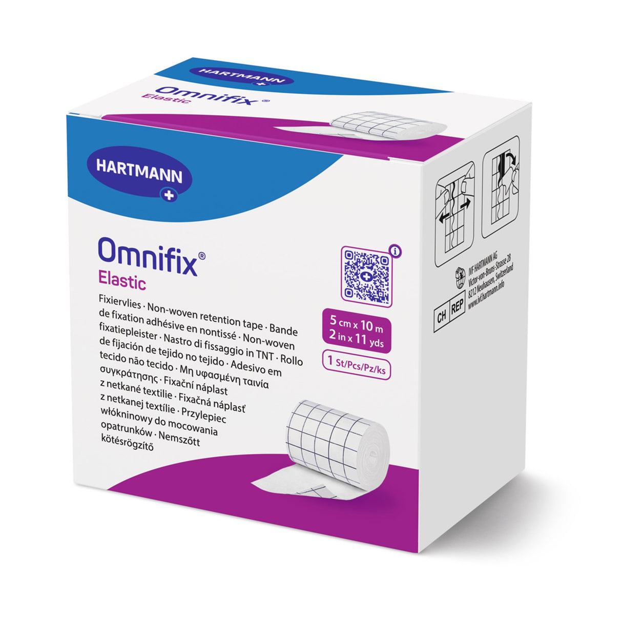 Dressing Retention Tape with Liner Omnifix® Elastic White 2 Inch X 11 Yard Nonwoven NonSterile - BeHope