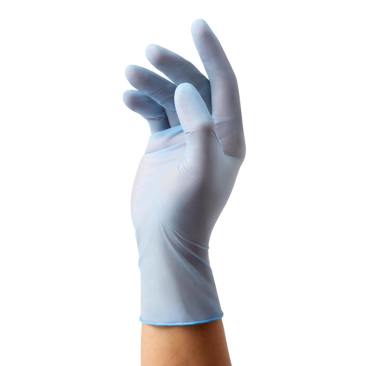 Exam Glove MediGuard® ES Medium NonSterile Nitrile Standard Cuff Length Textured Fingertips Blue Not Rated - BeHope