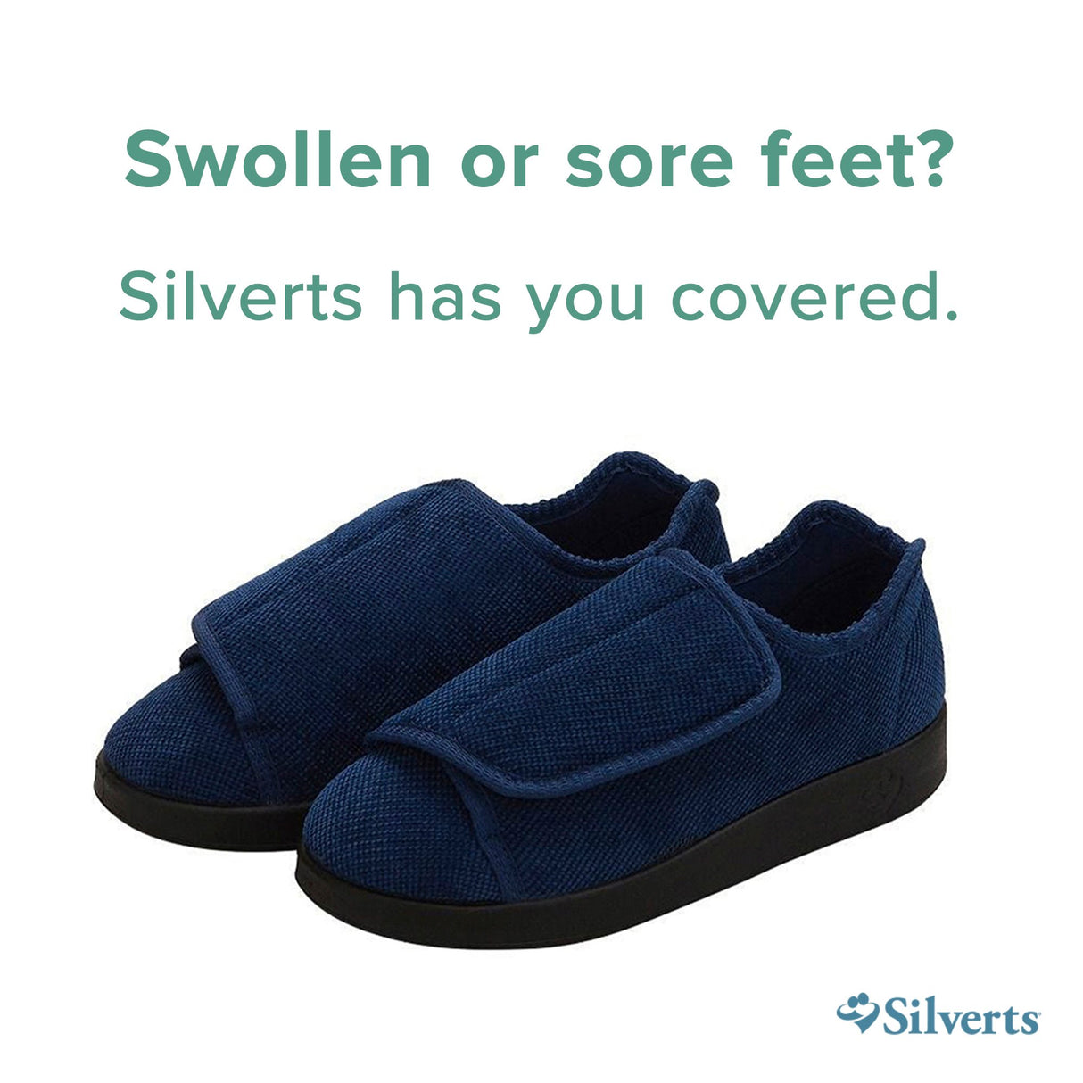 Slippers Silverts® Female Adult Size 6 / 2X-Wide Hard Sole Single Patient Use Navy Blue - BeHope