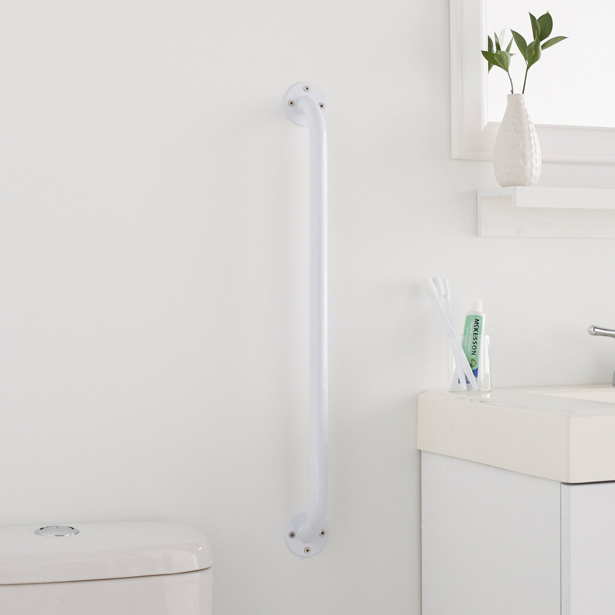 Wall Grab Bar McKesson White Steel - BeHope