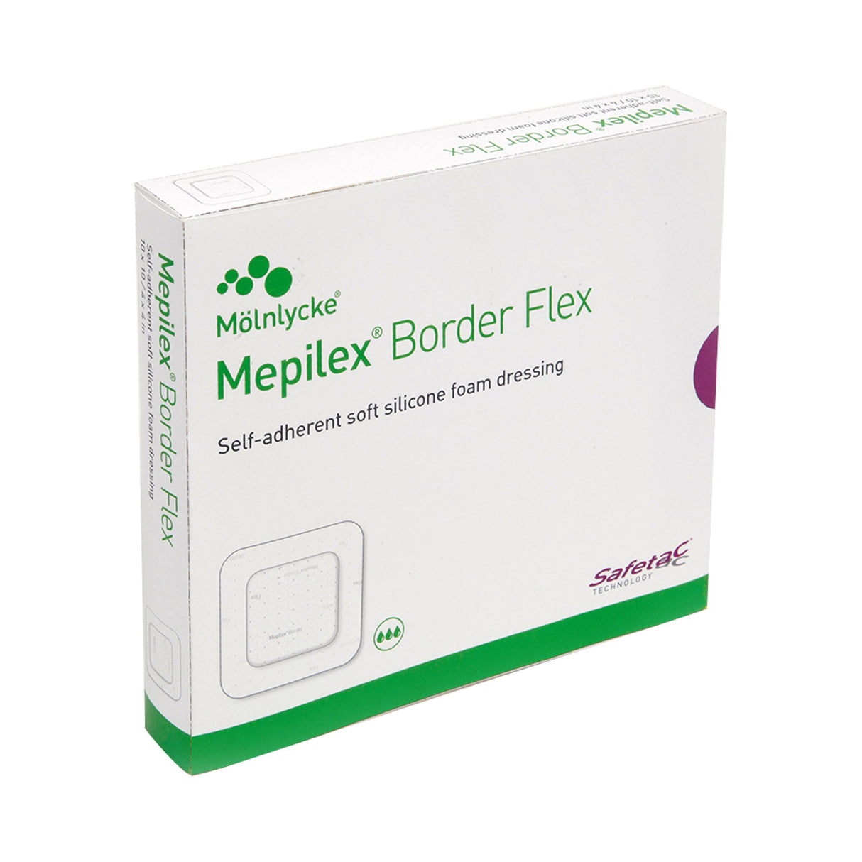 Foam Dressing Mepilex® Border Flex 6 X 6 Inch With Border Film Backing Silicone Adhesive Square Sterile - BeHope