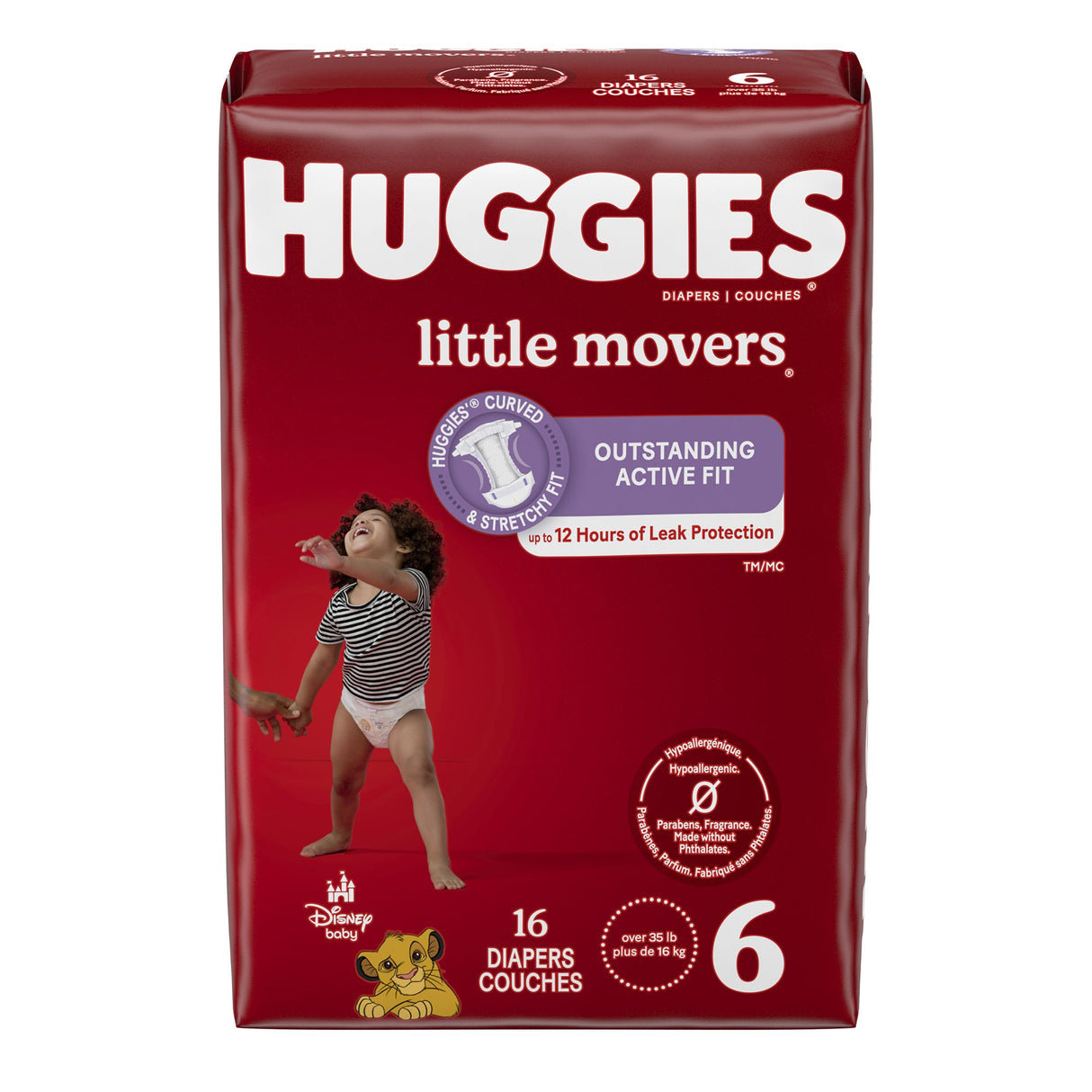 Unisex Baby Diaper Huggies® Little Movers Size 6 Disposable Moderate Absorbency - BeHope