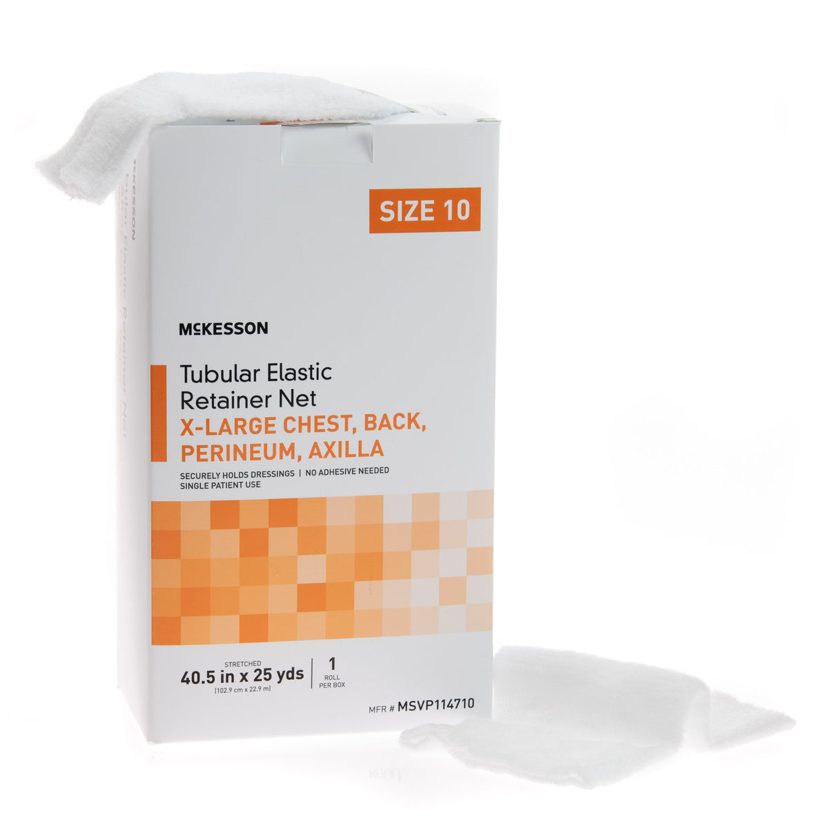 Elastic Net Retainer Dressing McKesson Tubular Elastic 40-1/2 Inch X 25 Yard (102.9 cm X 22.9 m) Size 10 White X-Large Chest / Back / Perineum / Axilla NonSterile - BeHope