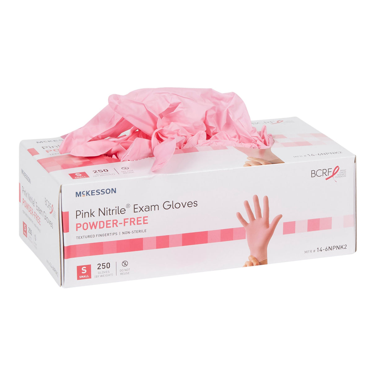 Exam Glove McKesson Pink Nitrile® Small NonSterile Nitrile Standard Cuff Length Textured Fingertips Pink Not Rated - BeHope