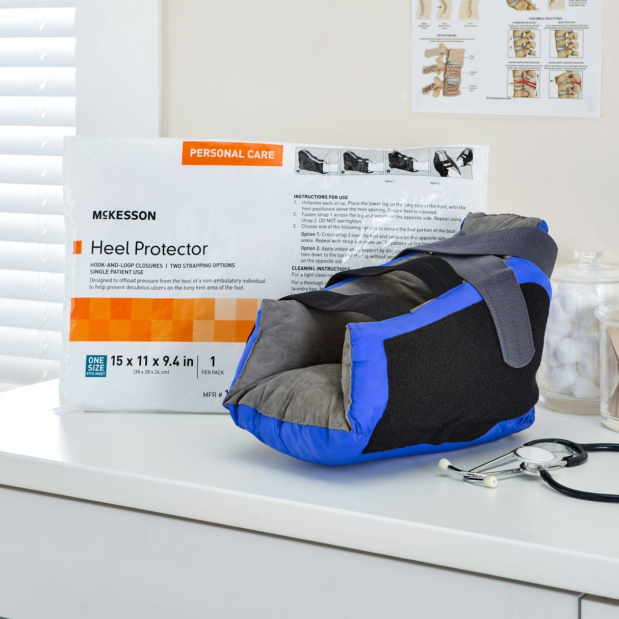 Heel Protector McKesson One Size Fits Most Black / Blue - BeHope