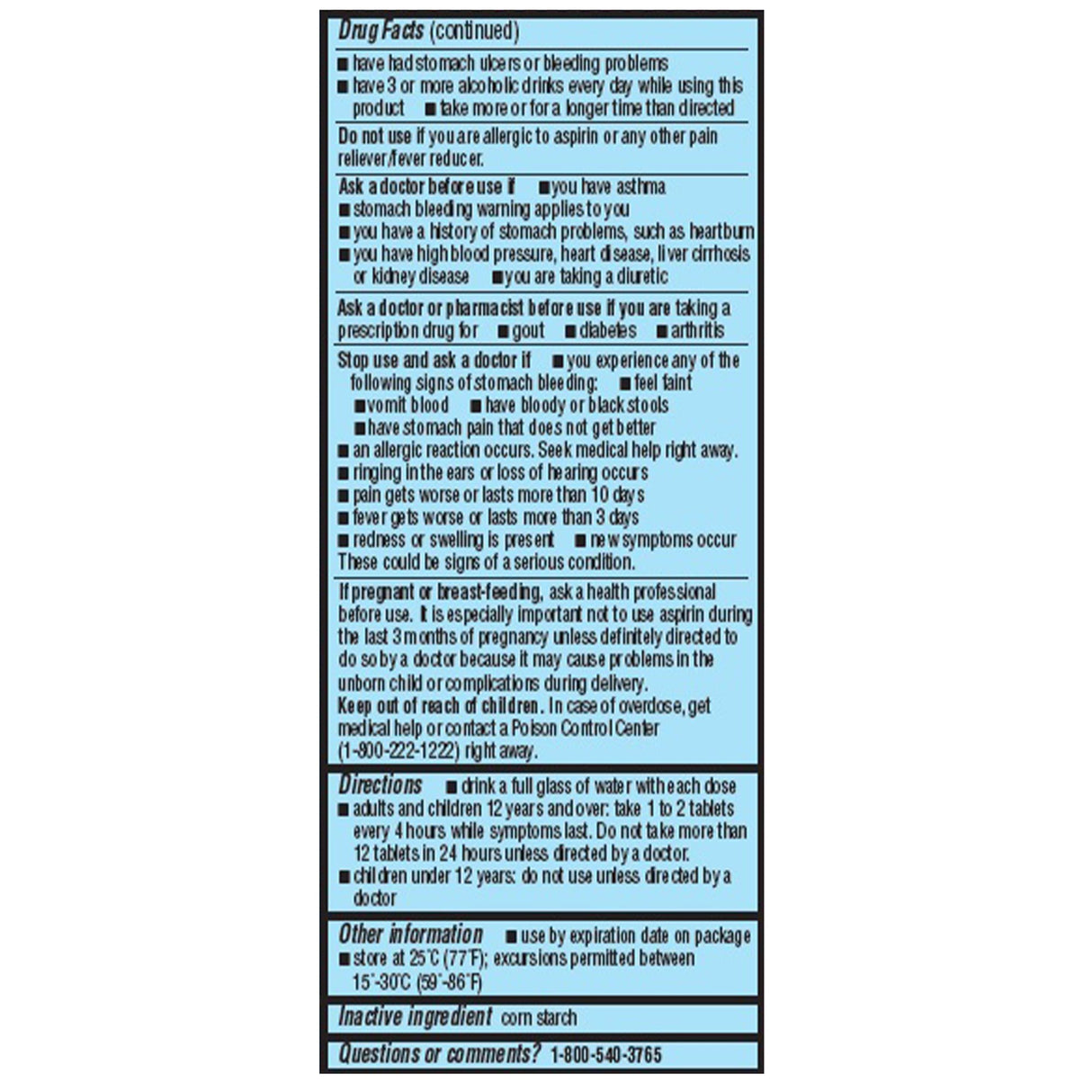 Pain Relief Geri-Care® 325 mg Strength Aspirin Tablet 100 per Bottle - BeHope