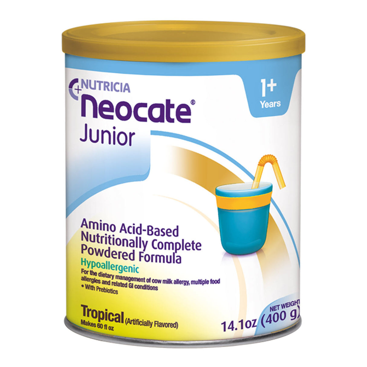 Pediatric Oral Supplement Neocate® Junior Tropical Flavor 14.1 oz. Can Powder Amino Acid Food Allergies - BeHope
