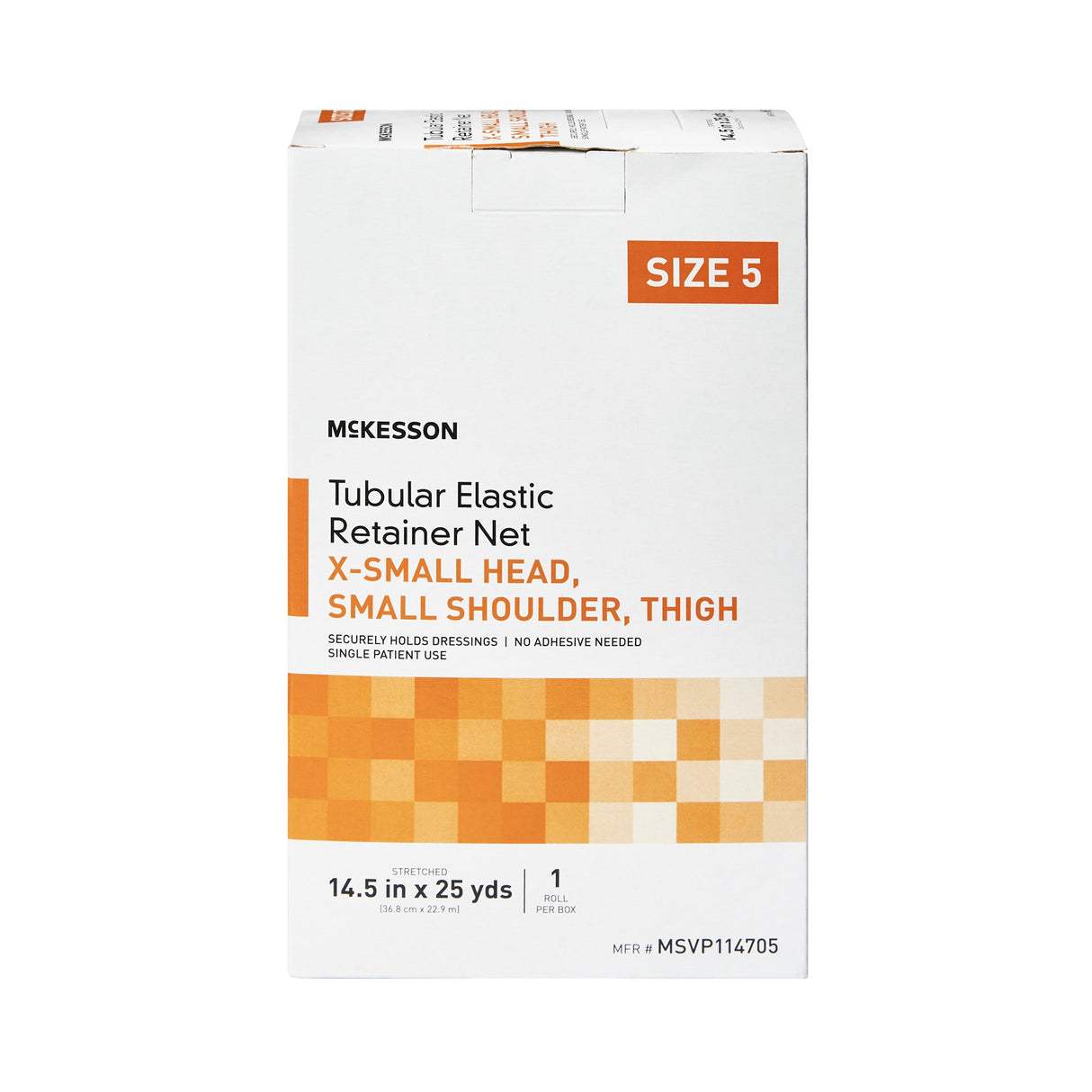 Elastic Net Retainer Dressing McKesson Tubular Elastic 14-1/2 Inch X 25 Yard Size 5 White X-Small Head / Small Shoulder / Thigh NonSterile - BeHope
