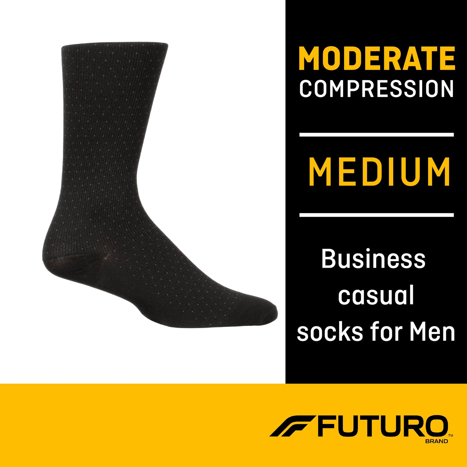 Compression Socks 3M™ Futuro™ Calf High Medium Black Closed Toe - BeHope
