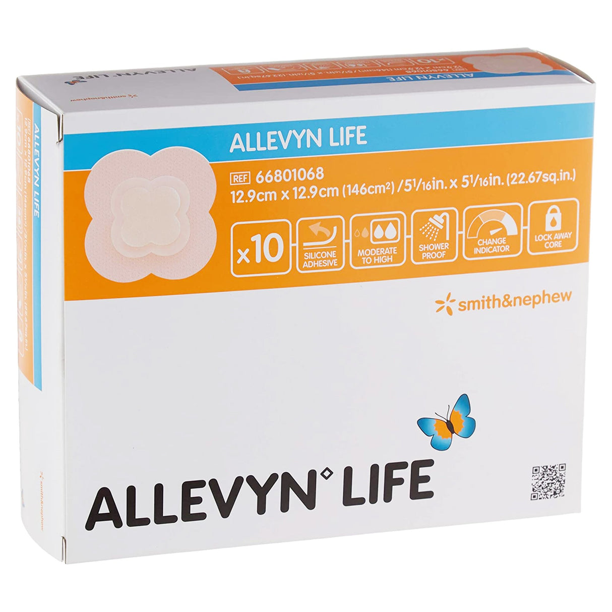 Foam Dressing Allevyn Life 5--1/16 X 5-1/16 Inch With Border Film Backing Silicone Gel Adhesive Quadrilobe Sterile - BeHope