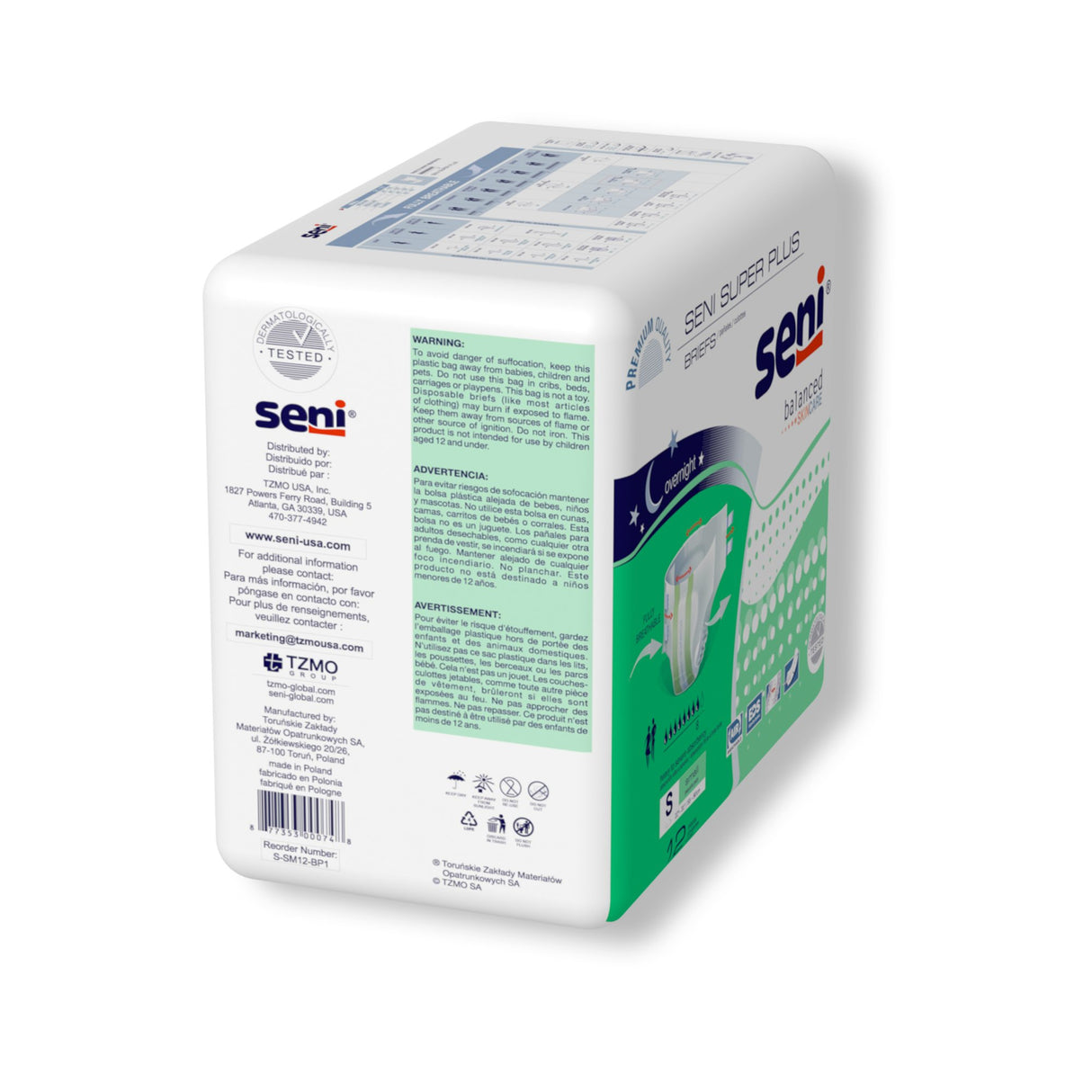 Unisex Adult Incontinence Brief Seni® Super Plus Small Disposable Heavy Absorbency - BeHope
