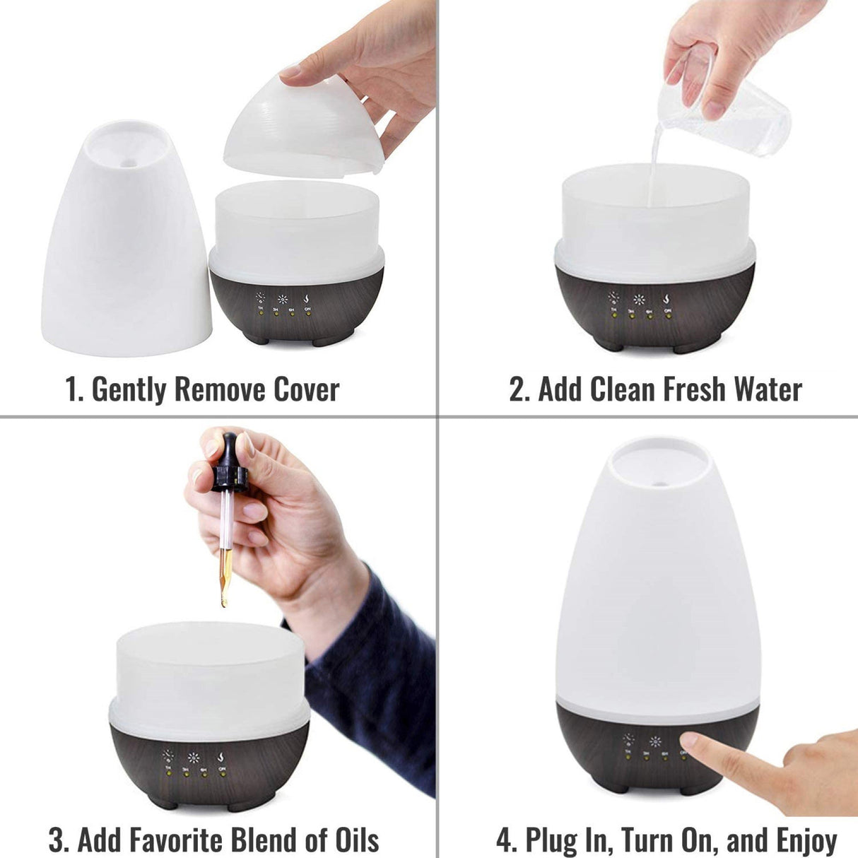 Essential Oil Humidifier Diffuser HealthSmart® 500 mL Water Reservoir - BeHope