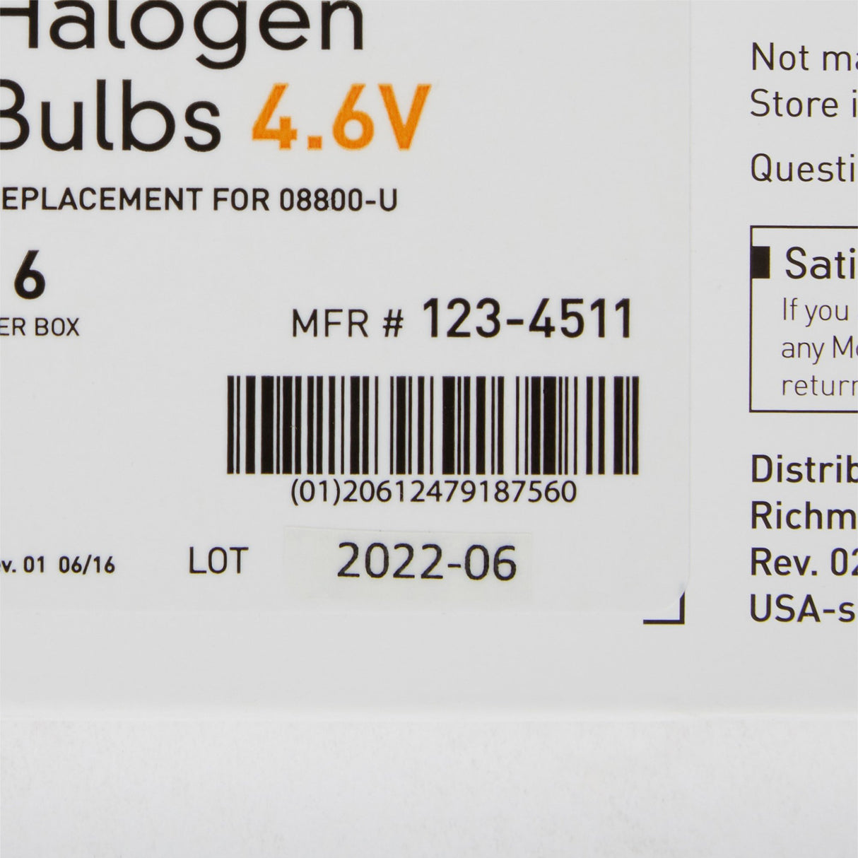 Vaginal Specula Replacement Bulb McKesson Halogen 4.6 Volt 3 Watt - BeHope