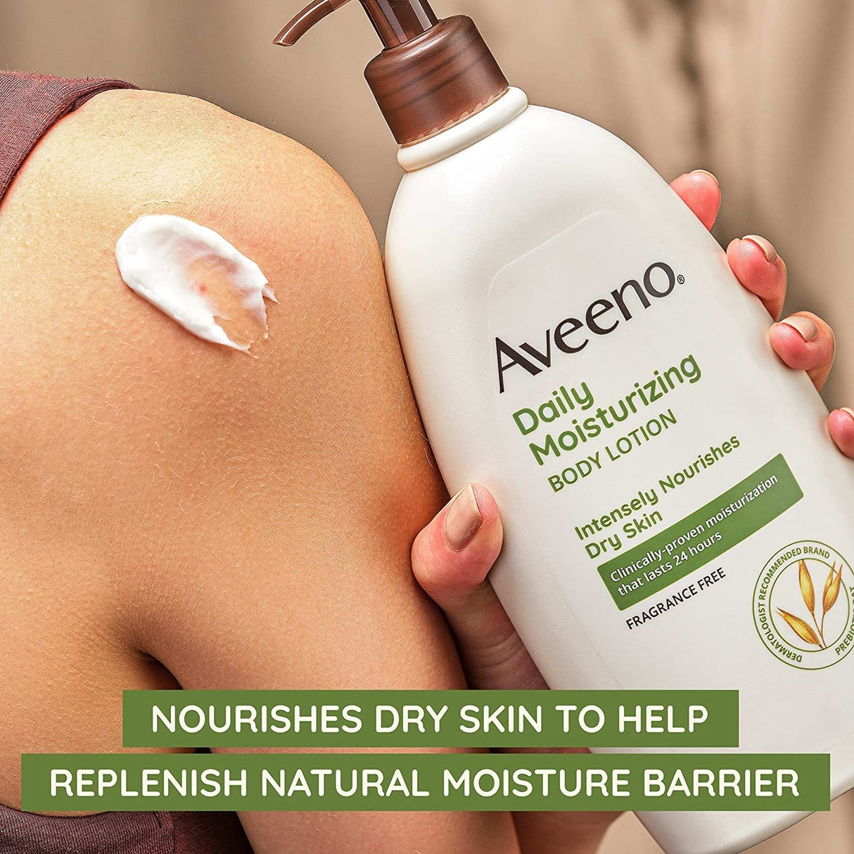 Hand and Body Moisturizer Aveeno® Daily Moisturizing 18 oz. Pump Bottle Unscented Lotion - BeHope