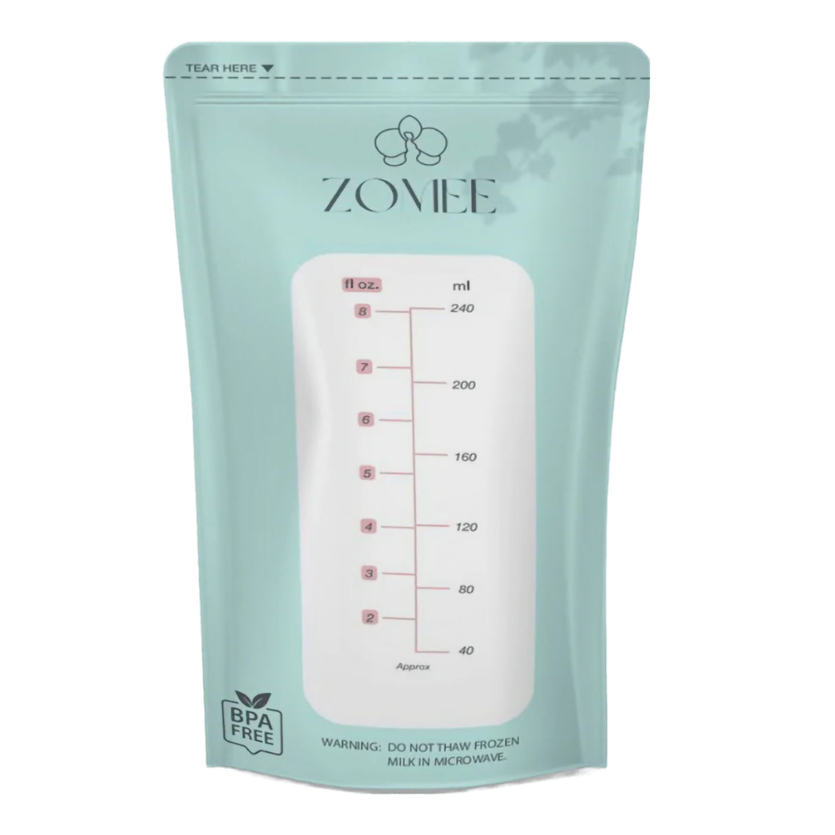Breast Milk Storage Bag Zomee 8 oz. Food Grade Plastic - BeHope