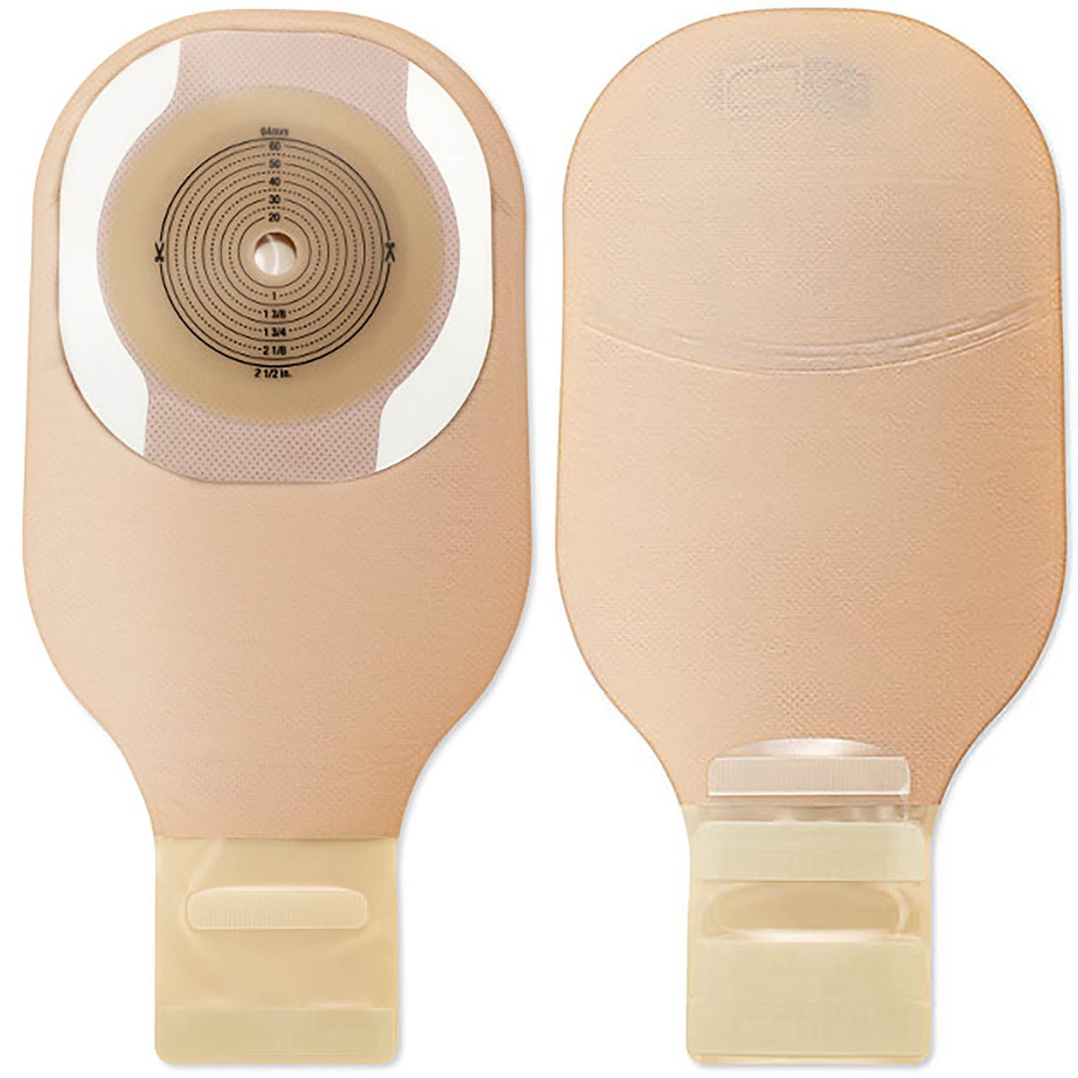Ostomy Pouch Premier™ One-Piece System 12 Inch Length Flat, Trim to Fit 2-1/2 Inch Stoma Drainable - BeHope