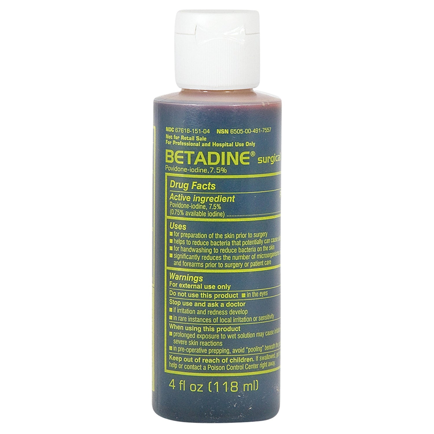 Surgical Scrub Solution Betadine® 4 oz. Bottle 7.5% Strength Povidone-Iodine NonSterile - BeHope