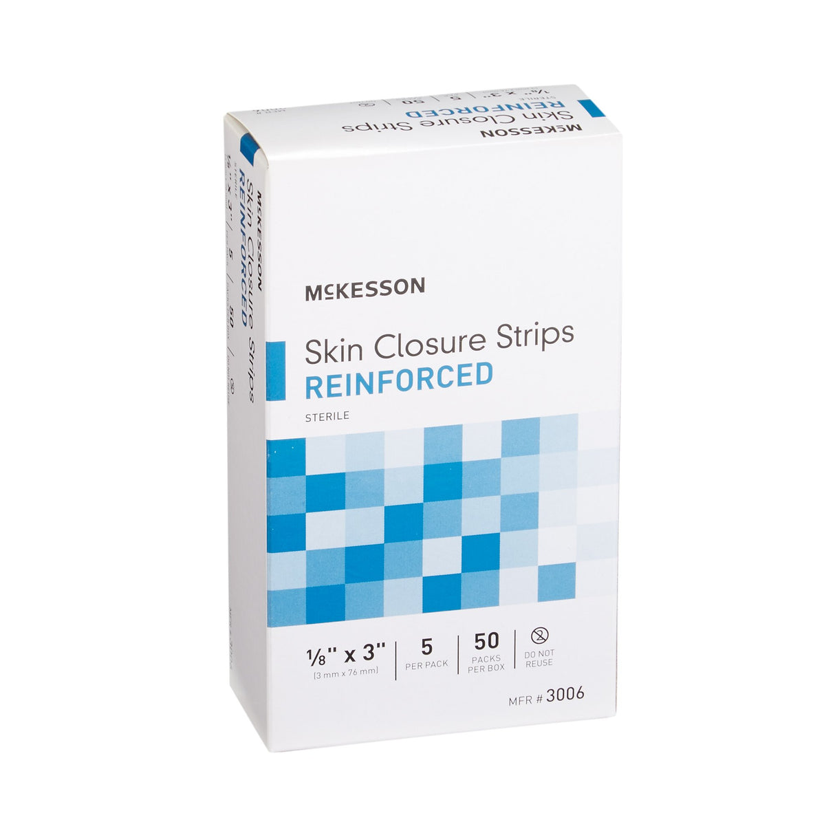 Skin Closure Strip McKesson 1/8 X 3 Inch Nonwoven Material Reinforced Strip White - BeHope