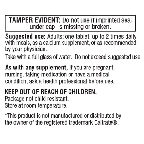 Joint Health Supplement Geri-Care® Vitamin D3 / Calcium Carbonate 200 IU - 600 mg Strength Tablet 60 per Bottle - BeHope