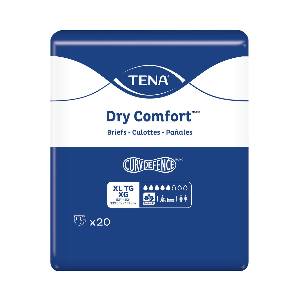 Unisex Adult Incontinence Brief TENA Dry Comfort™ X-Large Disposable Moderate Absorbency - BeHope
