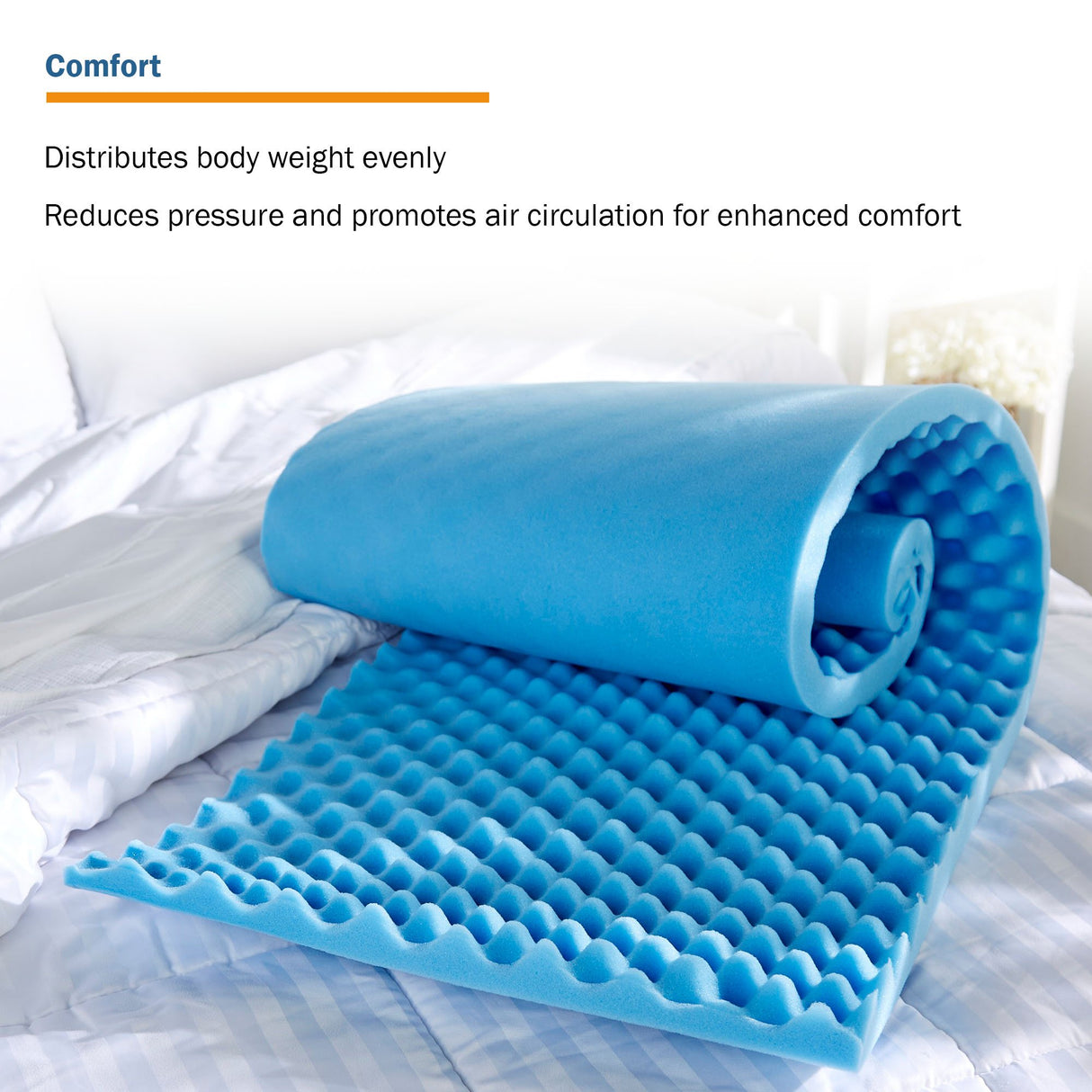 Mattress Overlay McKesson Pressure Redistribution Type 72 L X 20 W X 2 H Inch For Use with Bed Mattresses - BeHope