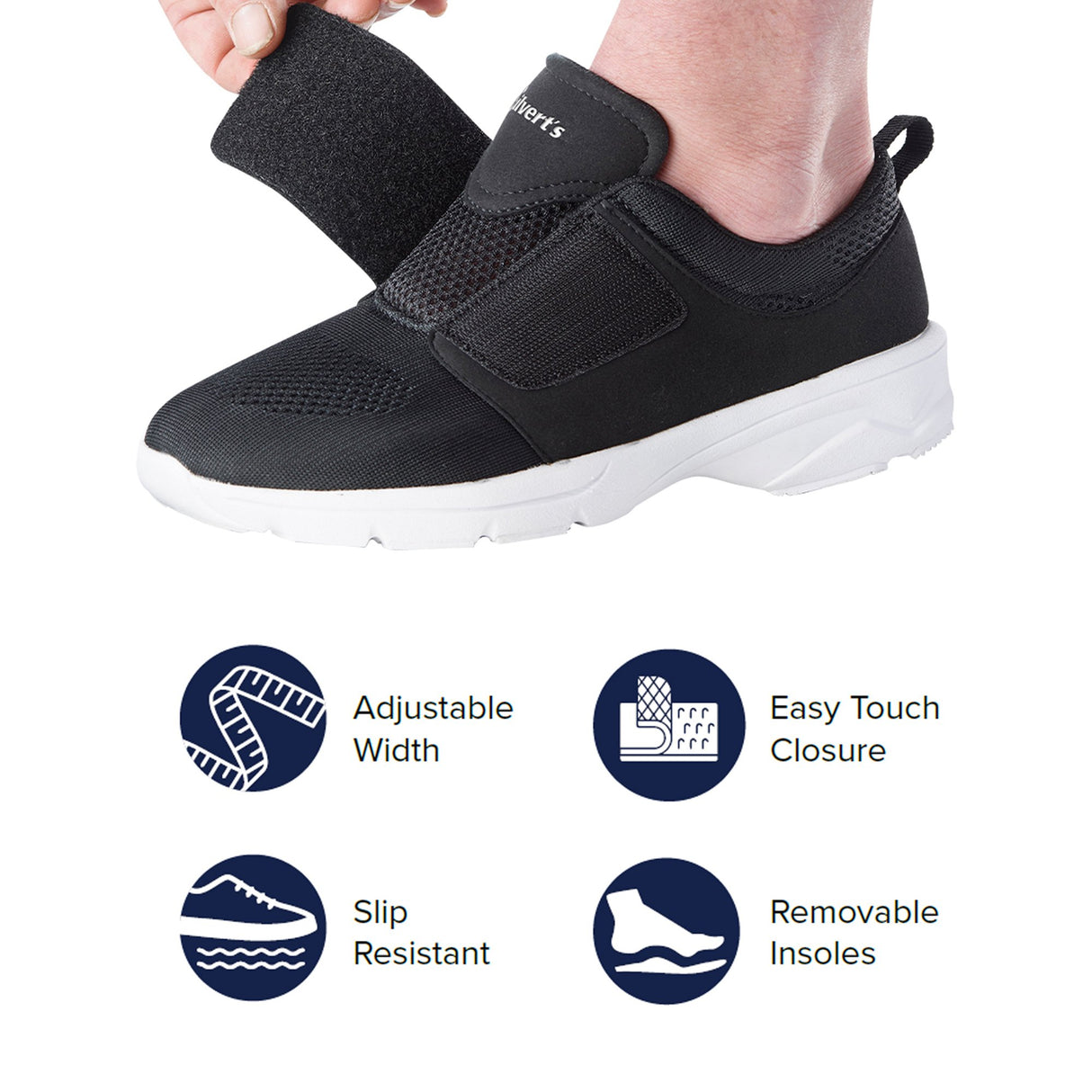 Walking Shoe Silverts® Size 7 Male Adult Black - BeHope