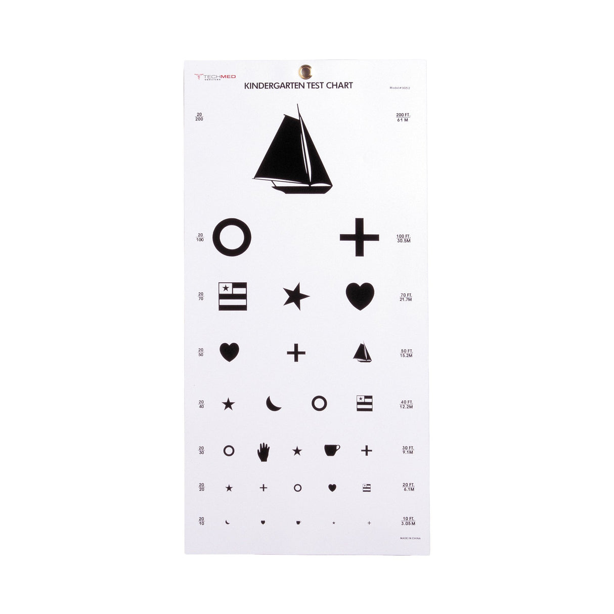 Preschool Eye Test Chart McKesson 20 Foot Distance Acuity Test - BeHope