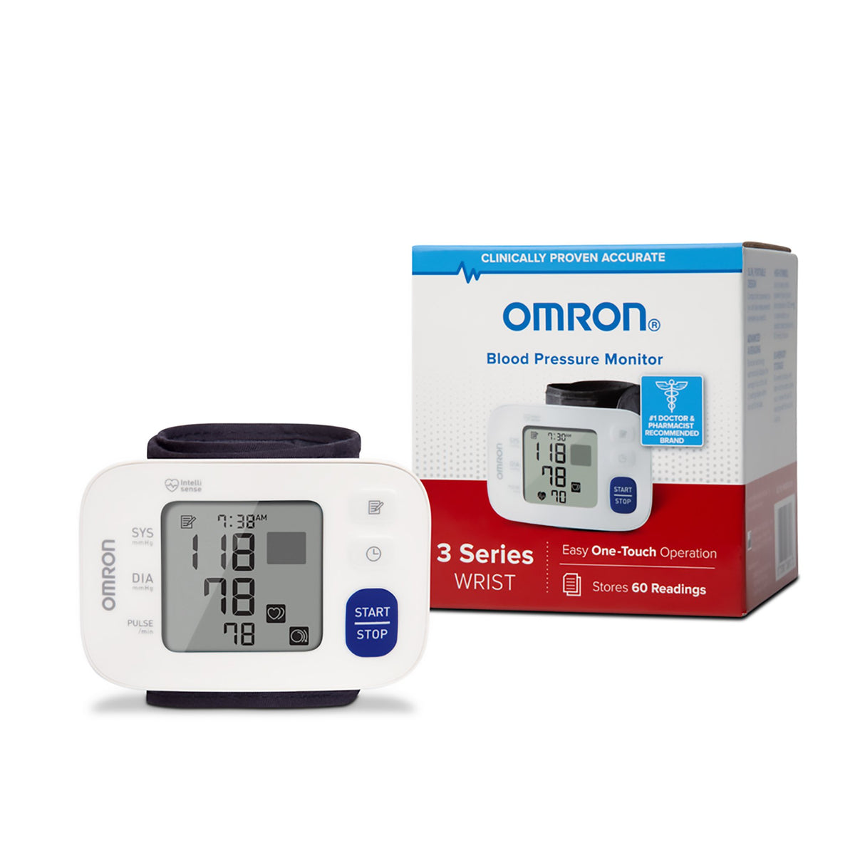 Home Automatic Digital Blood Pressure Monitor Omron®3 Series™ Large Cuff Nylon Cuff Wrist 5.3 to 8.5 Inch Mobile - BeHope
