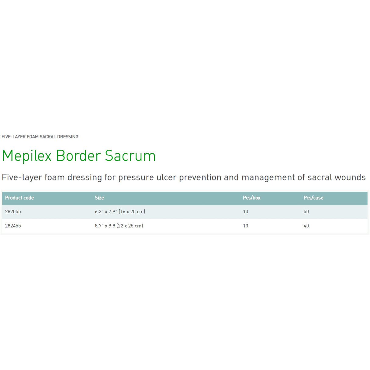 Foam Dressing Mepilex® Border Sacrum 6-1/3 X 7-9/10 Inch With Border Film Backing Silicone Adhesive Sacral Sterile - BeHope