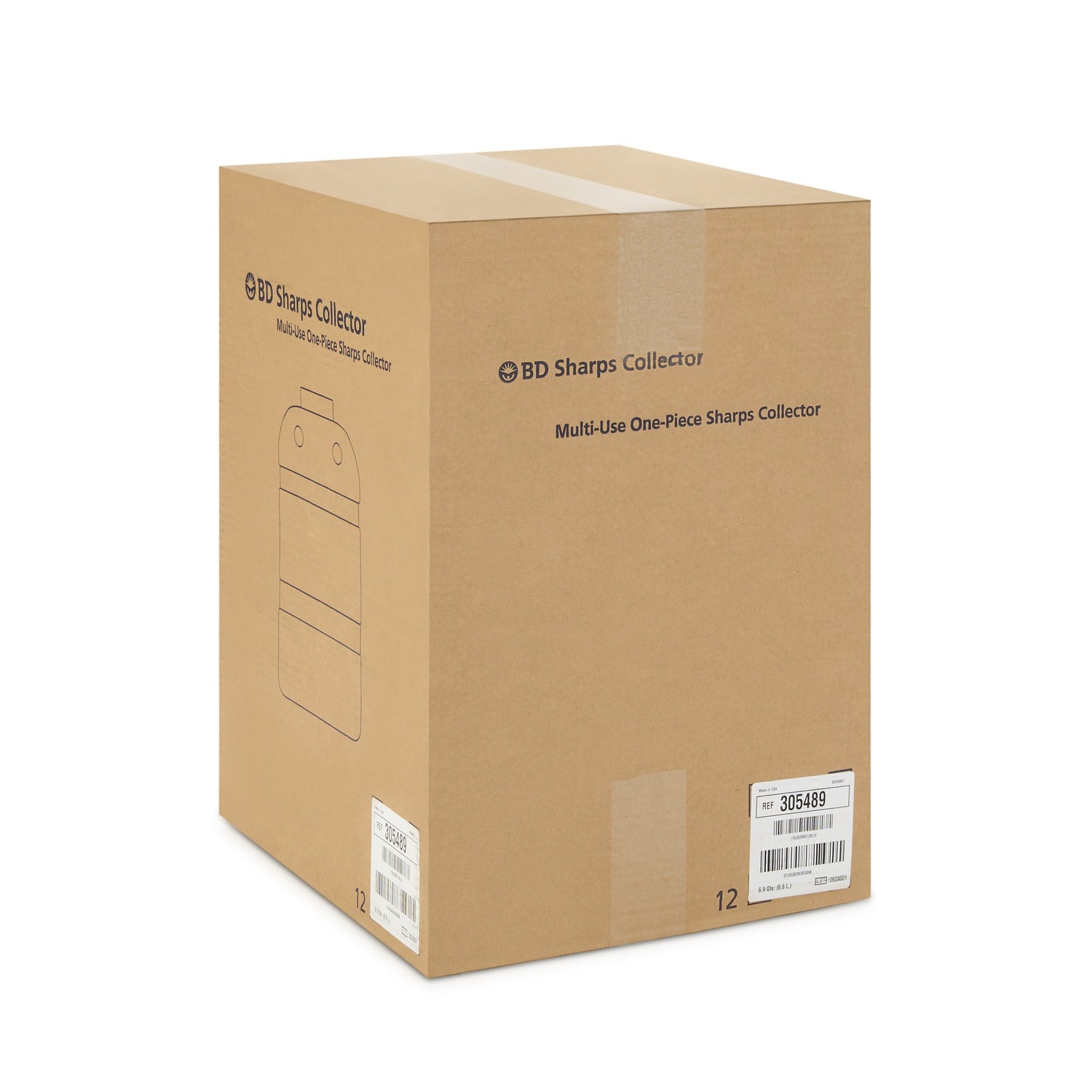 Sharps Container BD™ Red Base 11-1/2 H X 9-2/5 W X 5-3/10 D Inch Vertical Entry 1.725 Gallon - BeHope